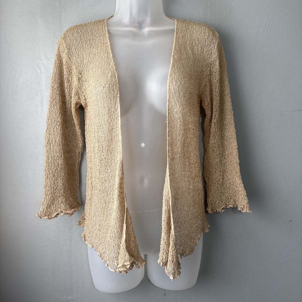 ShuShi Sheer Lightweight Mesh Shrug One Size Tan Cardigan Boho Fairy Grunge Y2K